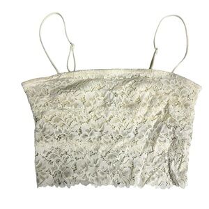 Out from Under Urban Outfitters Cream Lace Crop Top Adjustable Straps Small